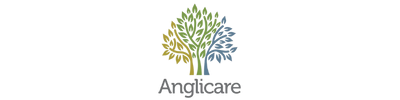Anglicare logo with three multicoloured trees in yellow, green, and blue, symbolising growth and care, representing their commitment to lone worker safety through WorkSafe Guardian.