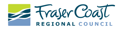 Fraser Coast Regional Council logo with a green and blue landscape block and flowing wave lines, alongside script and bold text, representing a focus on lone worker safety.