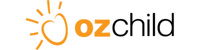 OzChild logo with an orange heart and rays design beside the text "ozchild", representing their partnership with WorkSafe Guardian to support lone worker safety.