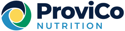 ProviCo Nutrition logo with a circular blue, green, and yellow emblem, reflecting their commitment to lone worker safety through WorkSafe Guardian.