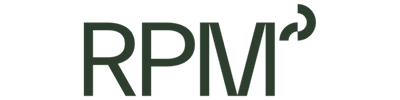 RPM Group logo in bold dark green with a stylised curved mark, representing their commitment to lone worker safety through WorkSafe Guardian.